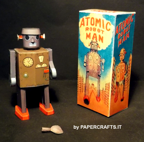 Tin Toy Atomic Robot Man Paper Model